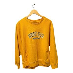 MV Sport Newport Beach California Yellow Crewneck Sweatshirt Women's L‎